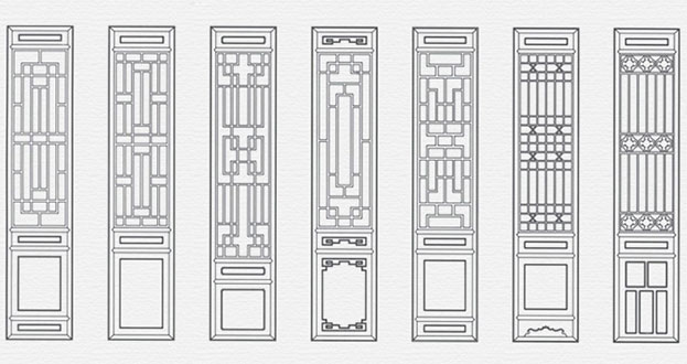 广宗常用中式仿古花窗图案隔断设计图